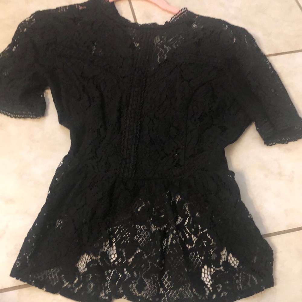 black lace peplum top Vici small